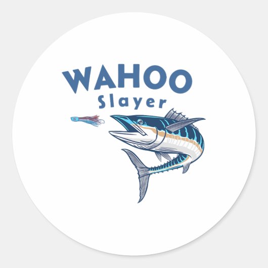 Wahoo Slayer Salt Water Fishing Wahoo ラウンドシール (正面)