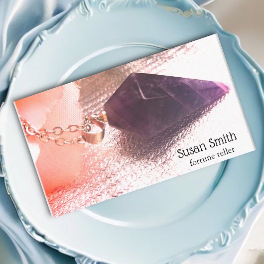 Wahrsager Tarot Kartenleger Pendel Zukunft lila 名刺