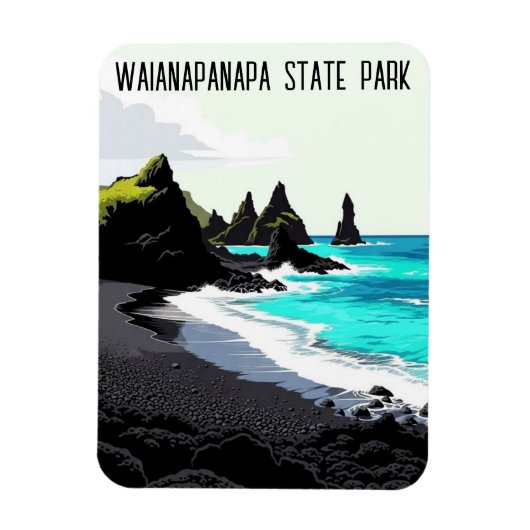Waianapanapa State Park Maui Hawaii Travel マグネット (縦)