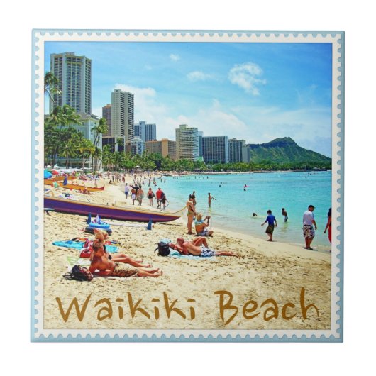 Waikikiのビーチのタイル タイル (正面)