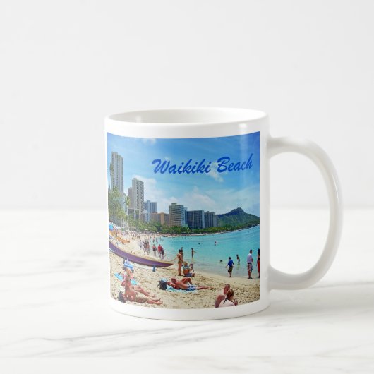 Waikikiのビーチのマグ コーヒーマグカップ (右)