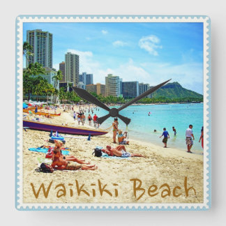 Waikikiのビーチの時計 スクエア壁時計