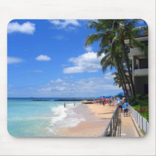 Waikikiのビーチ、オアフ、ハワイ マウスパッド