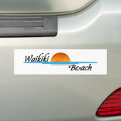 Waikikiのビーチ バンパーステッカー (車上)