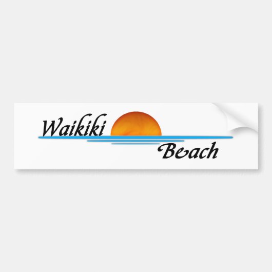 Waikikiのビーチ バンパーステッカー (正面)
