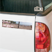 Waikiki、オアフ、ホノルル、ハワイ米国のエキゾチックなビーチ バンパーステッカー (トラック上)