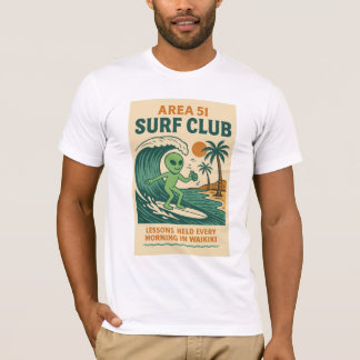 Waikiki Area 51 Surf Club Roswell Aliens 1950's Tシャツ