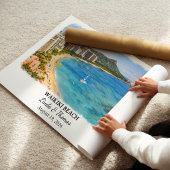 Waikiki Beach Hawaii Poster, Watercolor, Honolulu ポスター