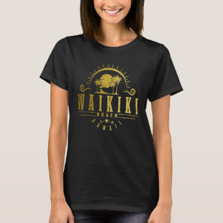Waikiki Beach Hawaii Vintage Hawaiian Surf Vacatio Tシャツ