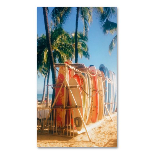Waikiki Beach Surfboards  マグネット名刺 (正面縦)