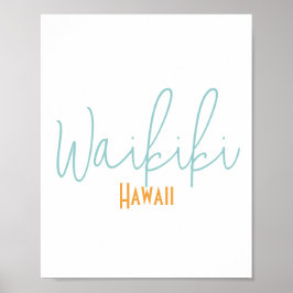 Waikiki Hawaii Souvenir ポスター