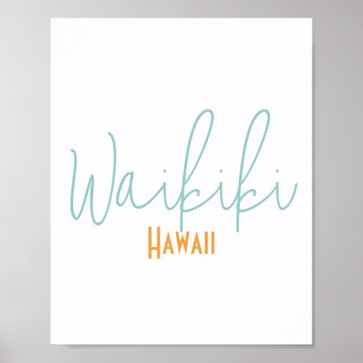 Waikiki Hawaii Souvenir ポスター (正面)