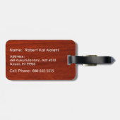 Waikokosのハワイのフェイクな木製のサーフボードのモノグラム ラゲッジタグ (裏面横)