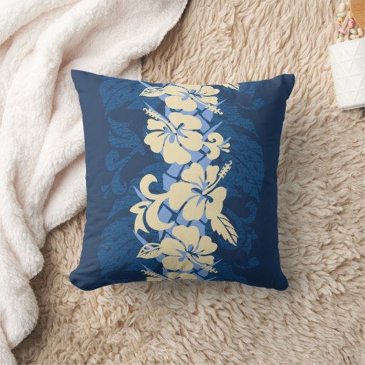 Waikoloaのハワイのハイビスカスの花柄 クッション (ブランケット)