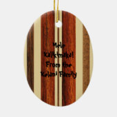 Waimeaのサーフボードのハワイのフェイクな木 セラミックオーナメント (裏面)