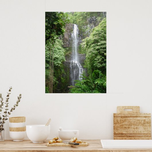 Waimea Falls, Hana, Maui, Hawaii ポスター (キッチン)