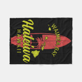 Waimea Y Haleiwa Hawaii Surf Board Surfing Surfer  フリースブランケット (正面(横))