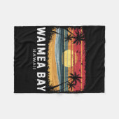 Waimea Y Hawaii Surfboard Beach  フリースブランケット (正面(横))
