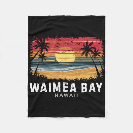 Waimea Y Hawaii Surfboard Beach  フリースブランケット (正面)