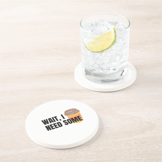 Wait, I Need Coffee – Funny Coffee Cup Quote Desig コースター (側面)