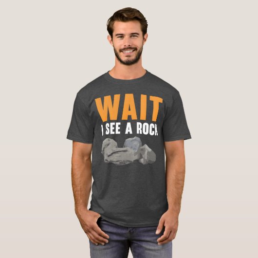 Wait I See A Rock Geology Rock Collecting gift Tシャツ (正面フル)