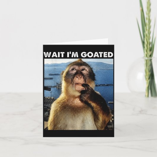 Wait I'm Goated Funny Thinking Monkey Meme Brainro カード (正面)