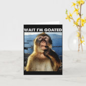 Wait I'm Goated Funny Thinking Monkey Meme Brainro カード (黄色い花)