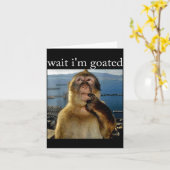 Wait I'm Goated Funny Thinking Monkey Meme Brainro カード (黄色い花)