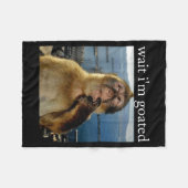 Wait I'm Goated Funny Thinking Monkey Meme Brainro フリースブランケット (正面(横))