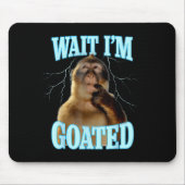 Wait I'm Goated Funny Thinking Monkey Meme Brainro マウスパッド (正面)