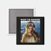 Wait I'm Goated Funny Thinking Monkey Meme Brainro マグネット (正面/裏面)