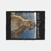 Wait I'm Goated Funny Thinking Monkey Meme Gen Z H フリースブランケット (正面(横))