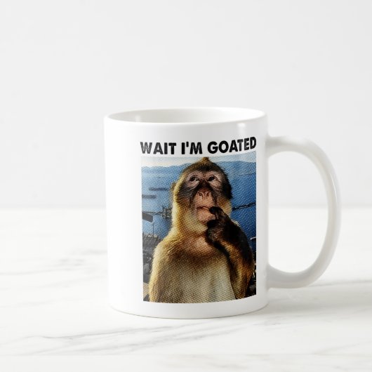 Wait I'm Goated Y2k Funny Thinking Monkey Meme Bra コーヒーマグカップ (右)