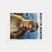 Wait I'm Goated Y2k Funny Thinking Monkey Meme Bra フリースブランケット (正面(横))