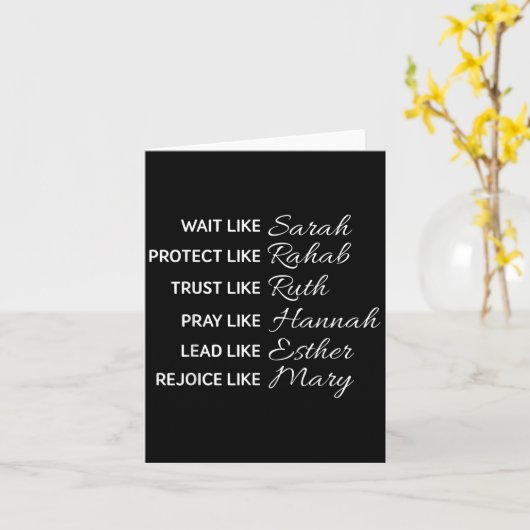 Wait Like Sarah Protect Like Rehab Trust Like Ruth カード (黄色い花)