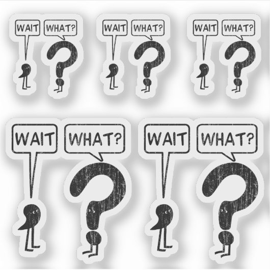 Wait What Grammar Cartoon 5 おもしろい Contour Cut シール (正面)