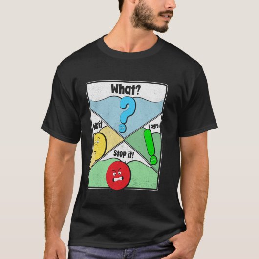 Wait What Stop It I Agree Funny Punctuation Gramma Tシャツ (正面)