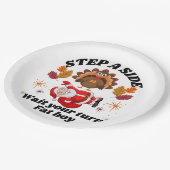 Wait Your Turn Fat Boy Funny Thanksgiving ペーパープレート (アングル)