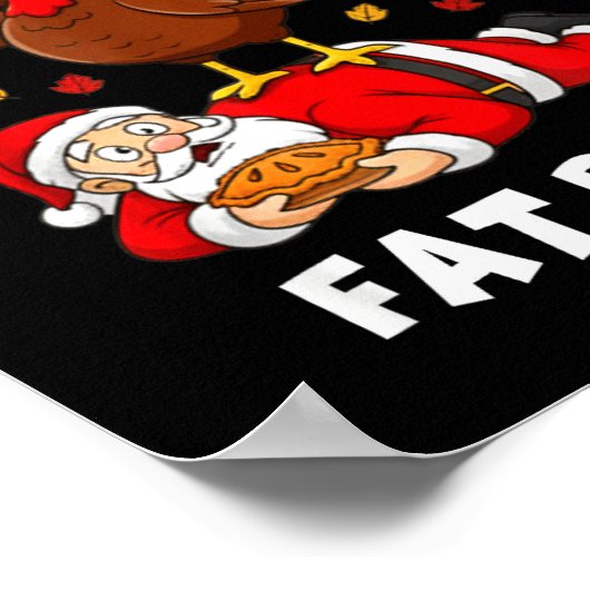 Wait Your Turn Fat Boy Funny Thanksgiving Christma ポスター (角)