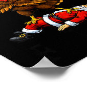 Wait Your Turn Fat Boy Turkey And Santa Sign  ポスター (角)