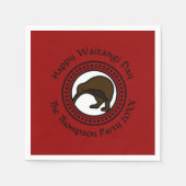 Waitangi Day編集できる文字ニュージーランドスモール スタンダードカクテルナプキン (正面)