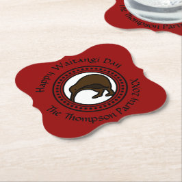 Waitangi Day Can Edit文字New Zealand ペーパーコースター