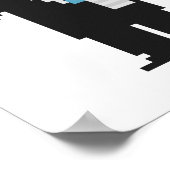 Waiter Cat Pixel Art Poster ポスター (角)