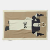 Waiter serving wine キッチンタオル (横)