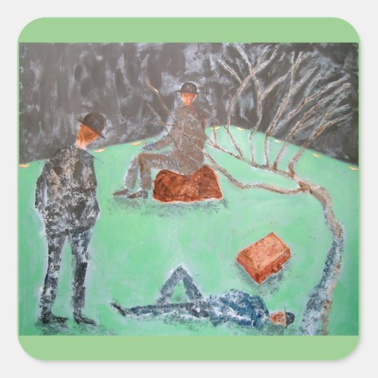 WAITING FOR GODOTステッカー スクエアシール (正面)