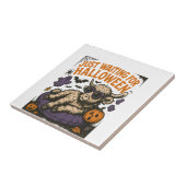 Waiting For Halloween Highland Cow タイル (側面)