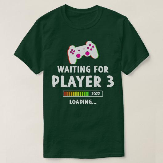 Waiting For Player 3 2022 Loading妊娠ビデオ Tシャツ (デザイン正面)