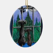 waiting for santa dog  セラミックオーナメント (右)