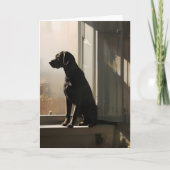 Waiting for YouラブラドールAt Windowポートレート カード (正面)