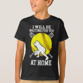 Waiting For You Girls Softll Catcher Softll Player Tシャツ (正面)